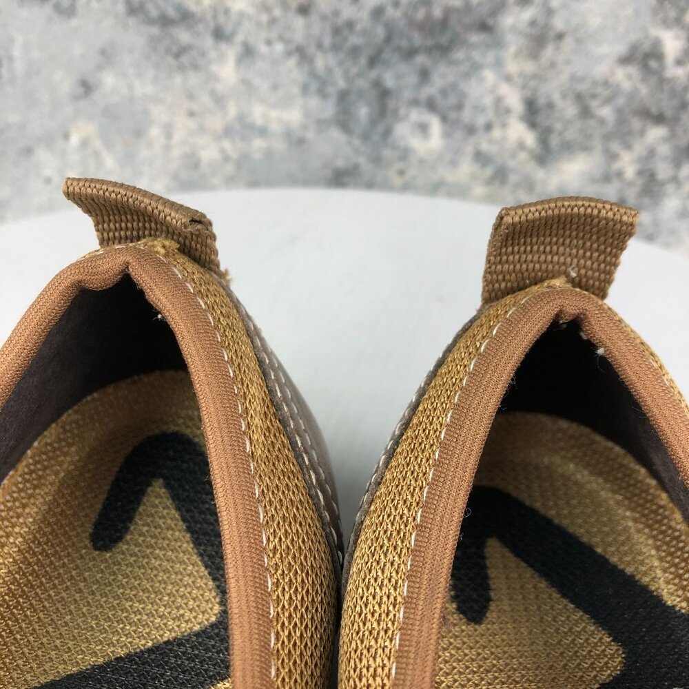 Anne Klein Ak Women's Size 6m Ultima Bronze Brown Fabric Front Zip Low Top Shoes View 4